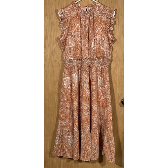 Matilda Jane Good Hart Addison Maxi Dress Paisley CottageCore Peasant Tiered Lg - Picture 1 of 6